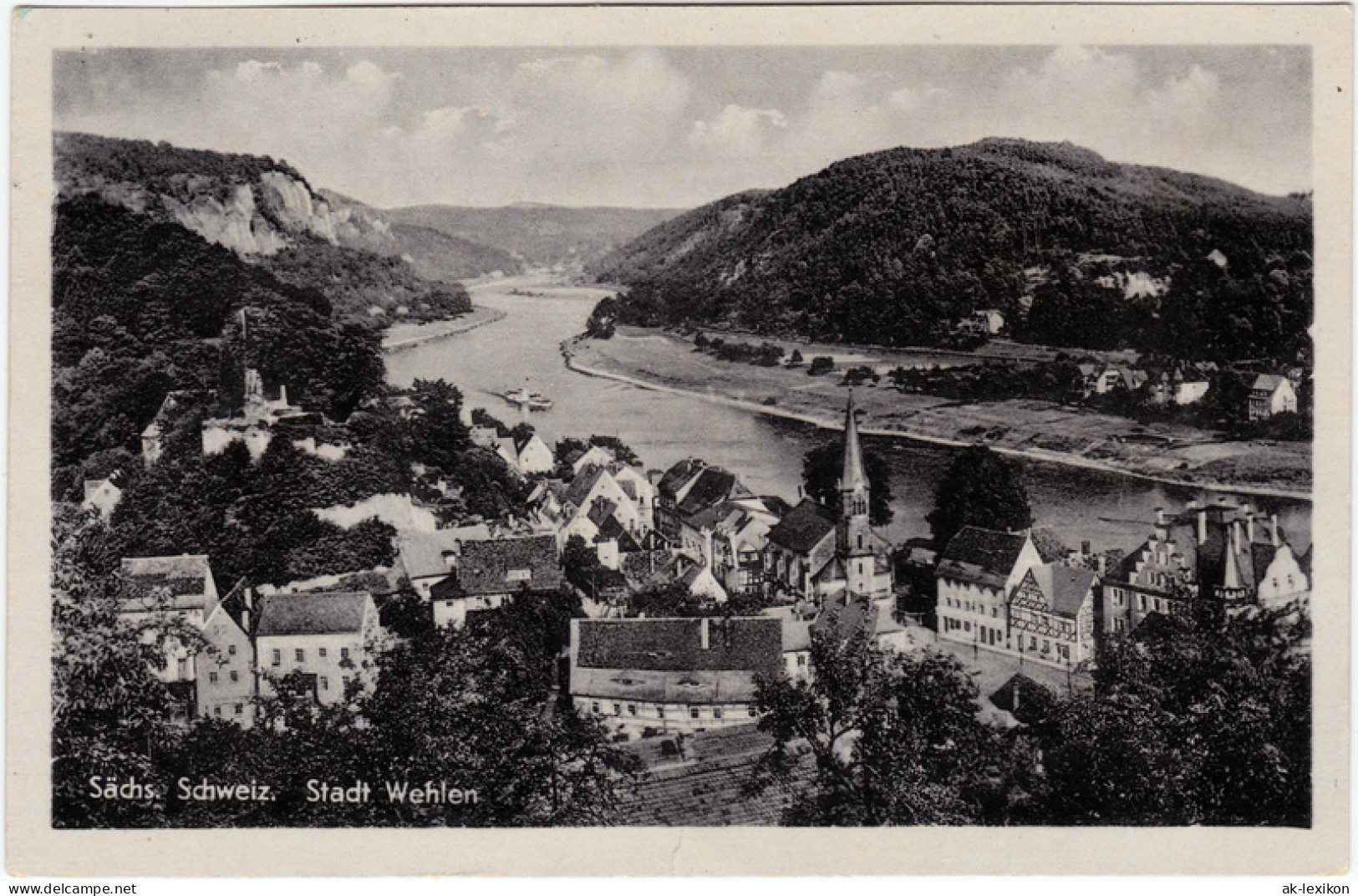 Ansichtskarte Wehlen Panorama 1954 - Wehlen