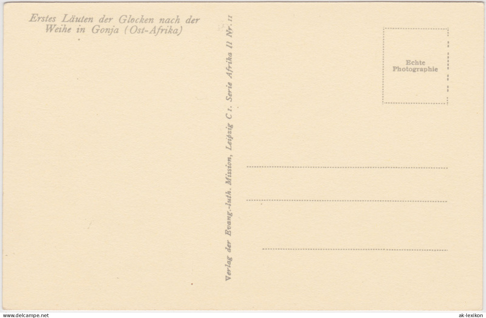 Postcard Gonja Erstes Läuten Der Glocken Nach Der Weihe 1940  - Ghana - Gold Coast