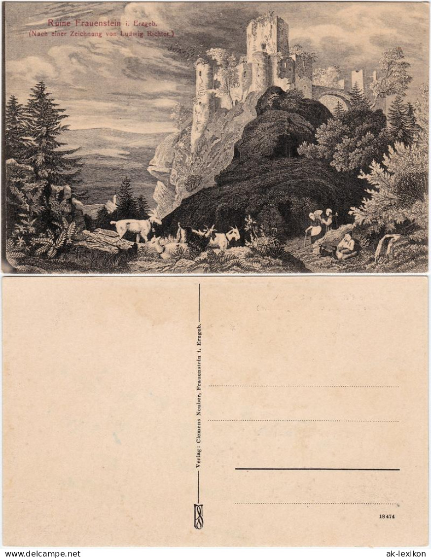 Ruine Frauenstein Erzgebirge (Nach Zeichnung Von Ludwig Richter) 1922 - Frauenstein (Erzgeb.)