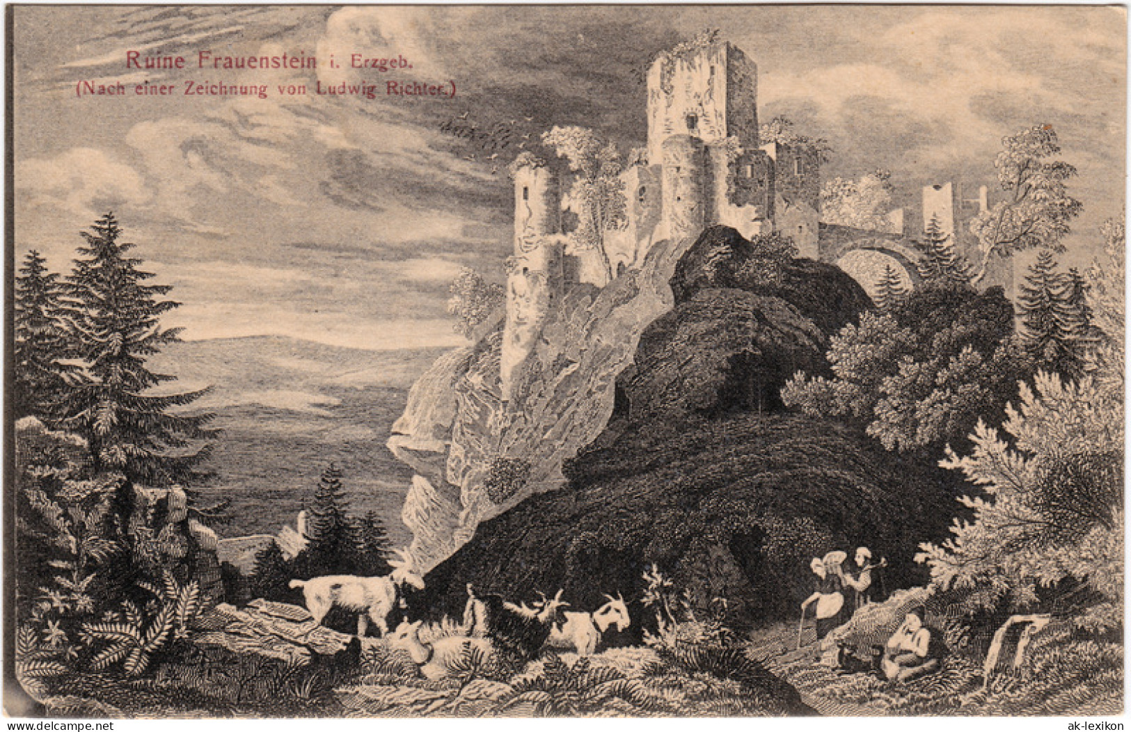 Ruine Frauenstein Erzgebirge (Nach Zeichnung Von Ludwig Richter) 1922 - Frauenstein (Erzgeb.)