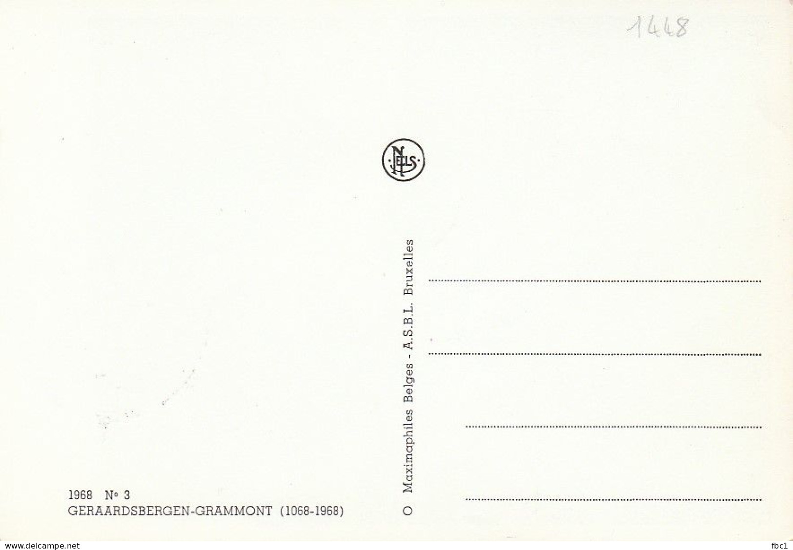 Carte Maximum - Belgique - 1968 - Geraardsbergen (N°1448) - 1961-1970