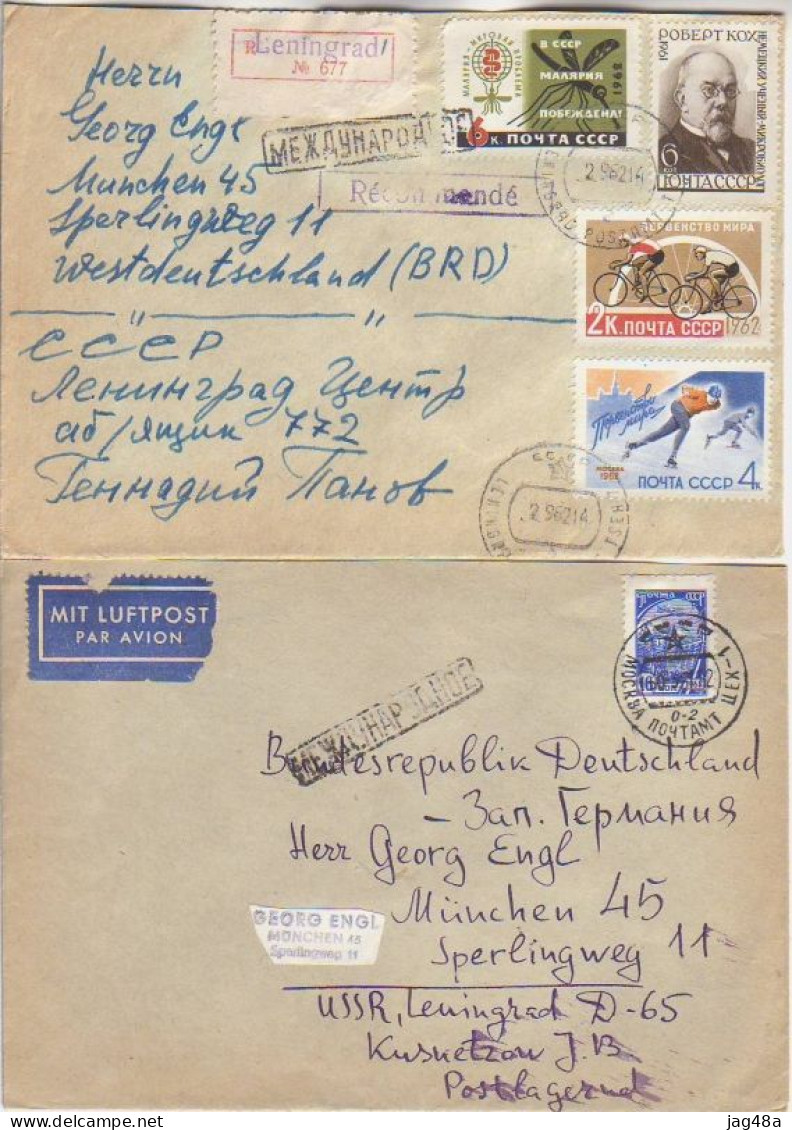 SOVIET UNION. 1962-1963/four Postal Used Envelopes/mixed-franking. - Lettres & Documents