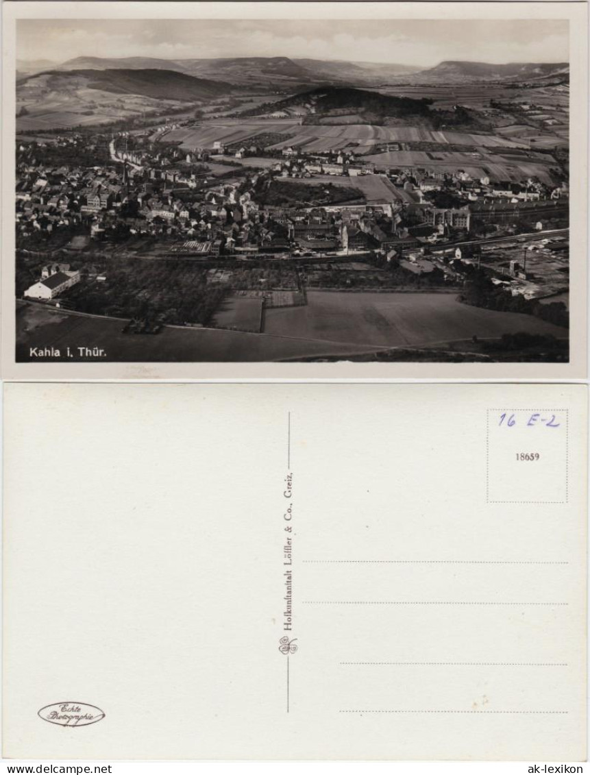 Ansichtskarte Kahla (Thüringen) Luftbild Panorama 1930  - Kahla