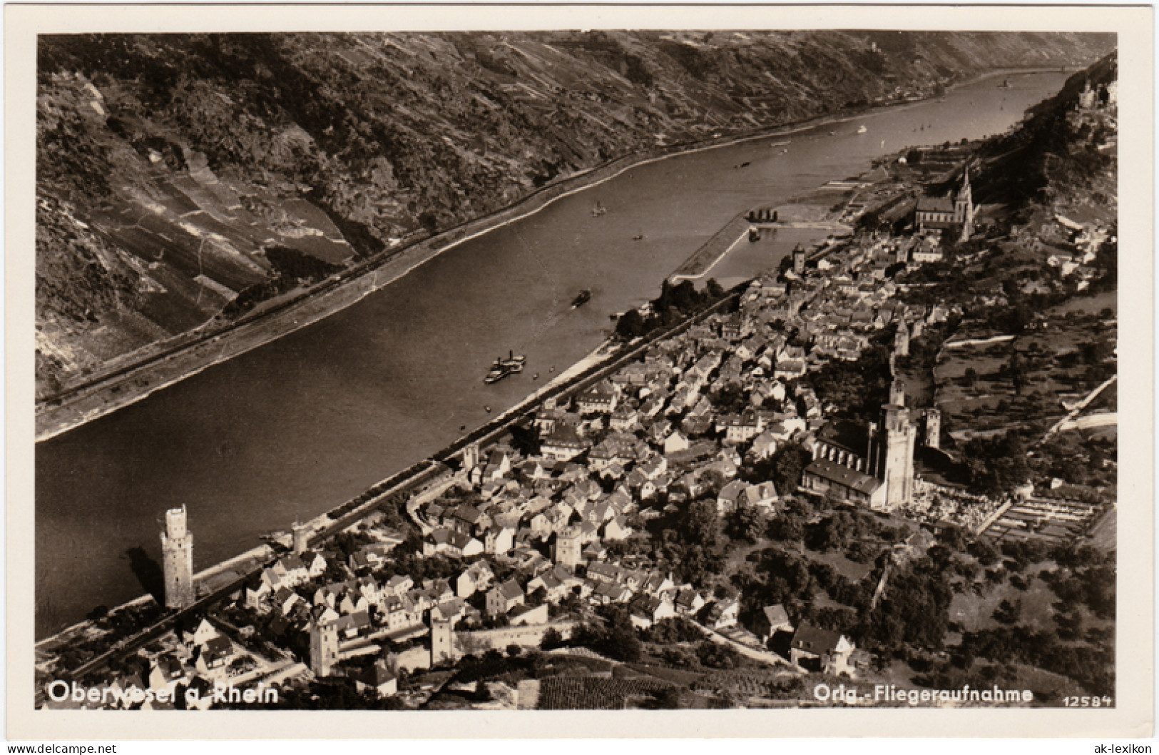 Ansichtskarte Oberwesel Luftbild 1932  - Oberwesel