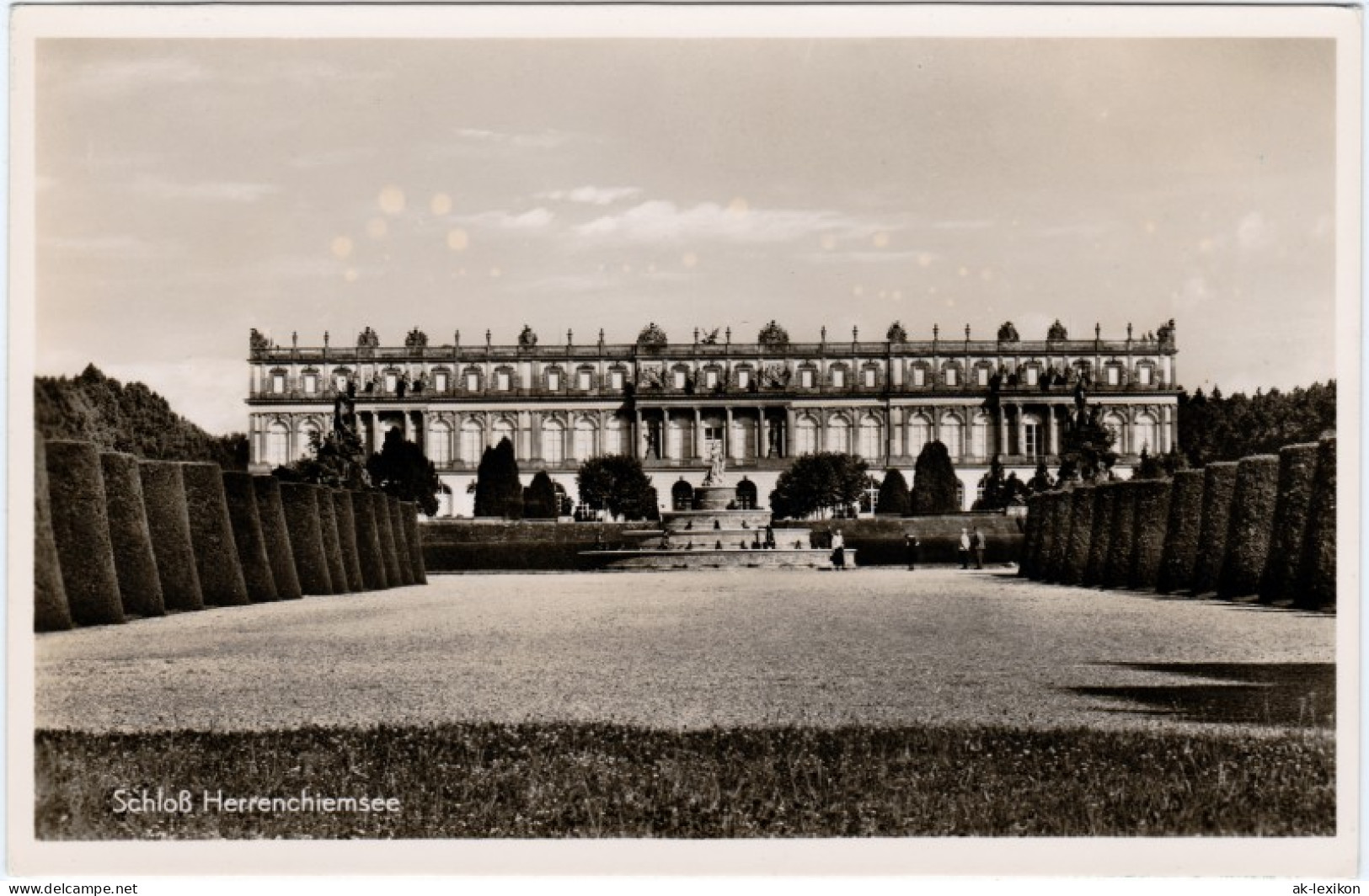 Ansichtskarte Chiemsee Schloss Herrenchiemsee 1939 - Chiemgauer Alpen