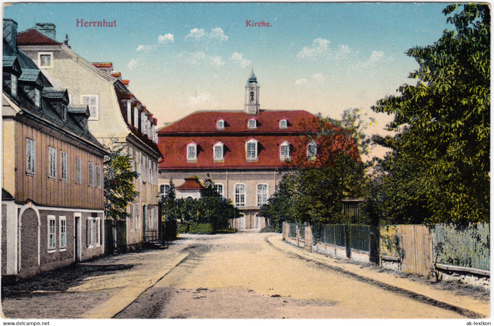 Ansichtskarte Herrnhut Straßenpartie Zur Kirche 1916  - Herrnhut