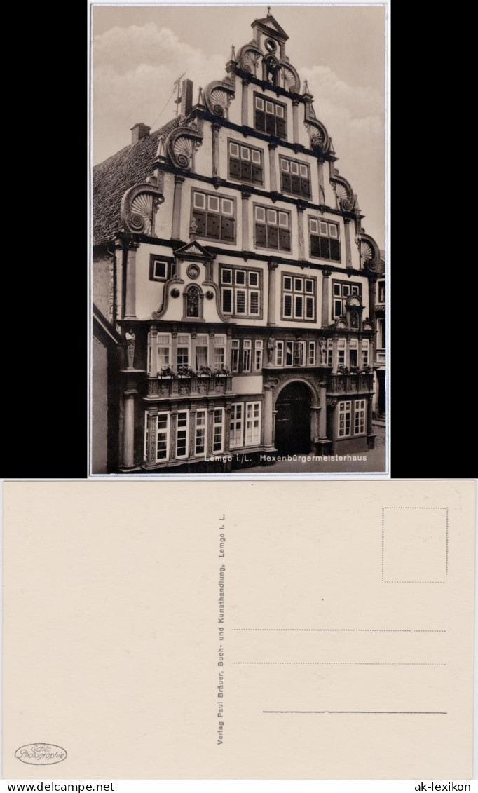 Ansichtskarte Lemgo Hexenbürgermeisterhaus 1929  - Lemgo