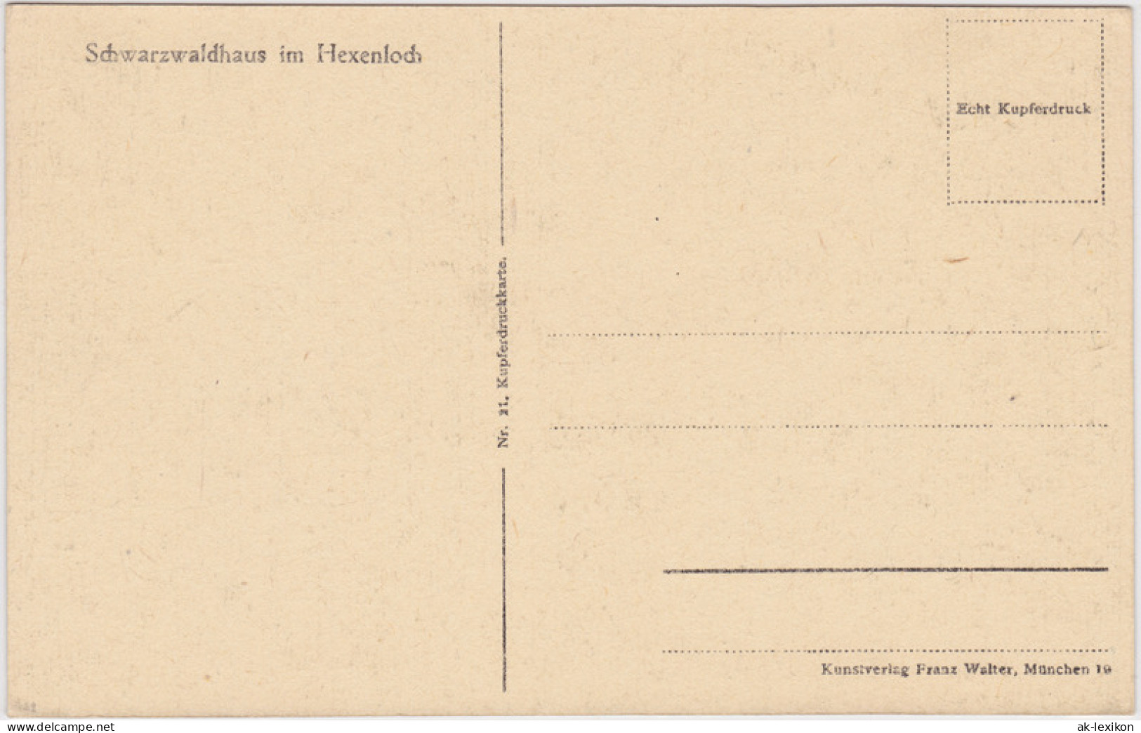 Ansichtskarte Furtwangen (Schwarzwald) Schwarzwaldhaus Im Hexenloch 1920  - Furtwangen