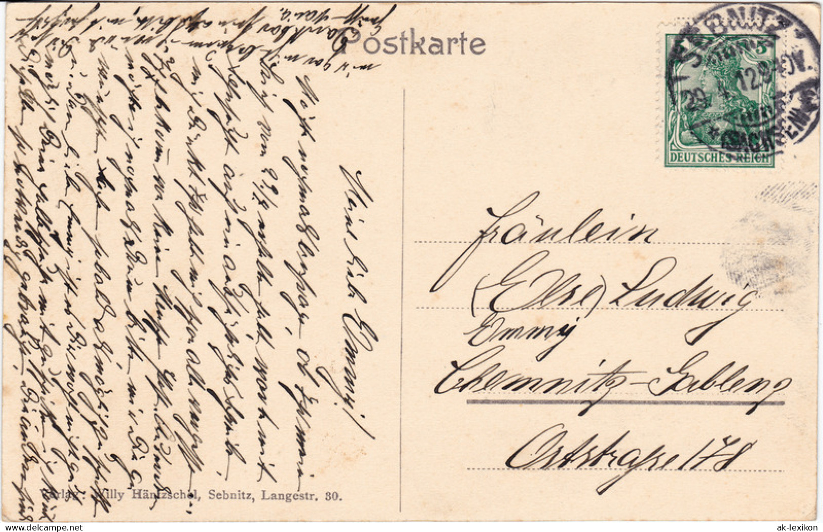 Ansichtskarte Sebnitz Partie An Der Stadtschule 1912  - Sebnitz