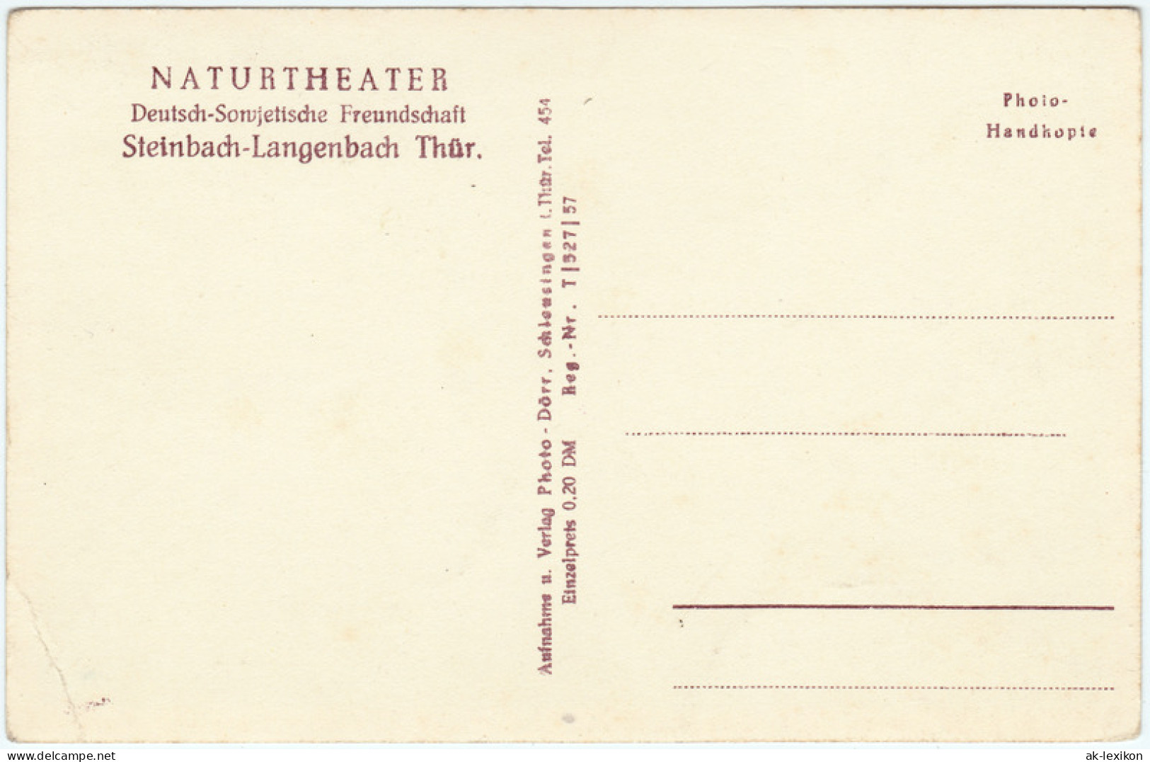 Ansichtskarte Schleusingen DSF - Naturtheater 1959  - Schleusingen