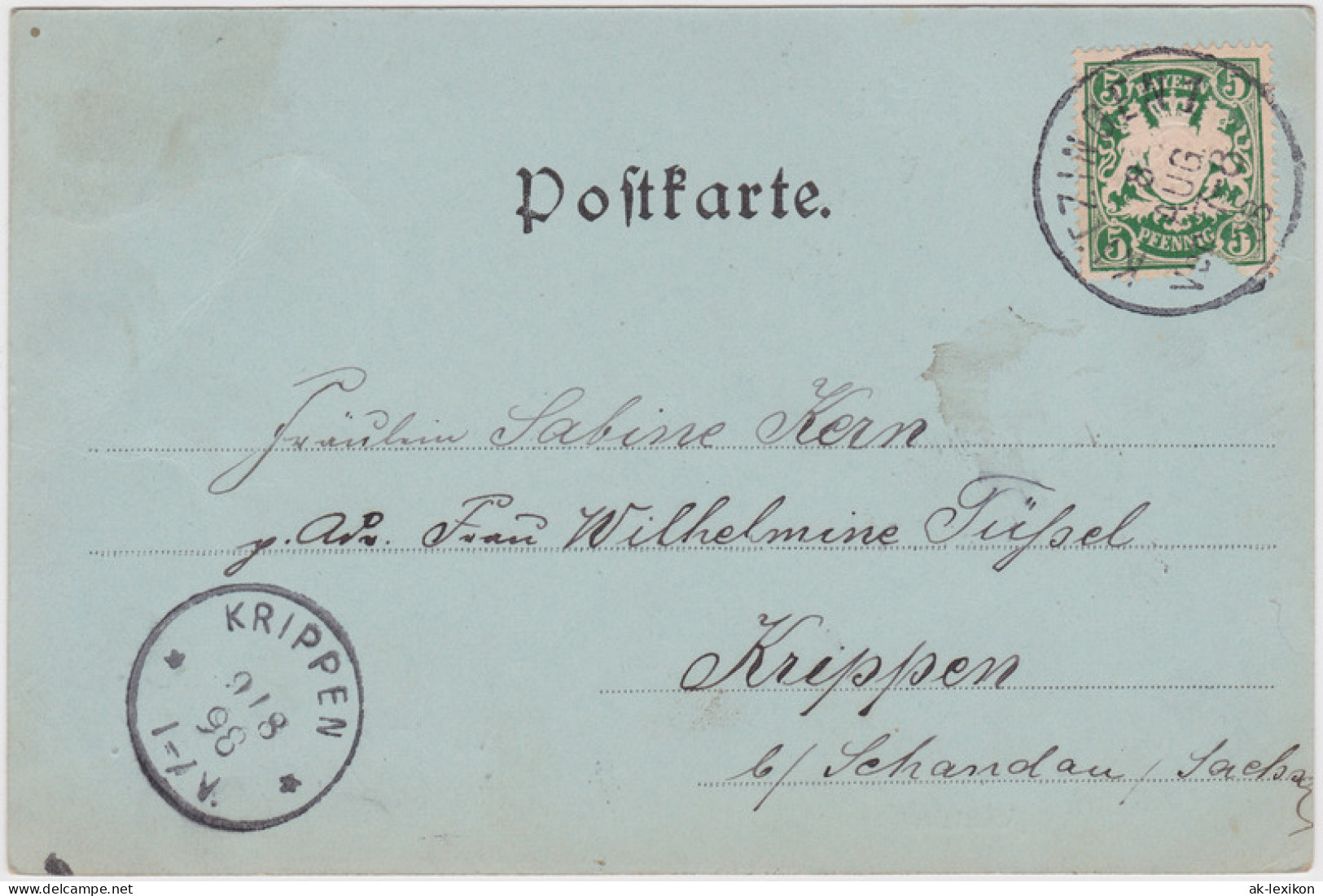 Ansichtskarte Kitzingen Straßenpartie Am Falterturm - Mondscheinlitho 1898  - Kitzingen