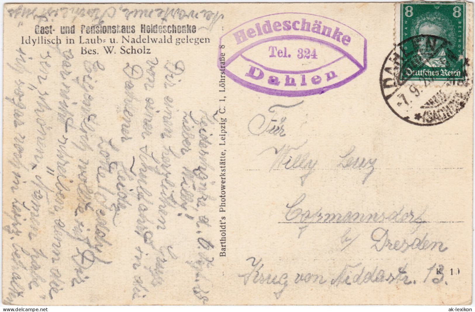 Ansichtskarte Schmannewitz-Dahlen Partie Am Waldteich 1928  - Dahlen