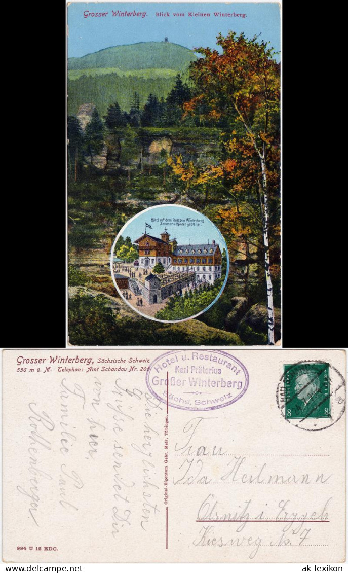 Ansichtskarte Schmilka Großer Winterberg, Sächsische Schweiz 1929 - Schmilka