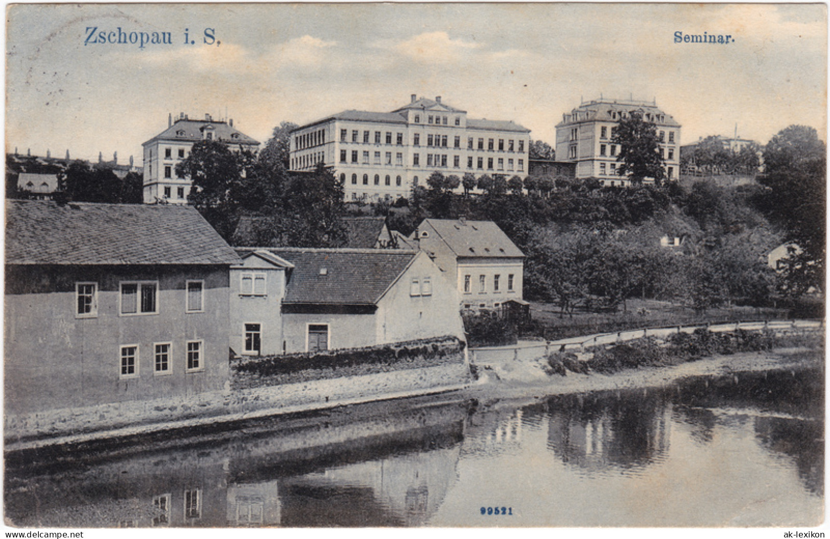 Ansichtskarte Zschopau Flusspartie Und Seminar 1905  - Zschopau