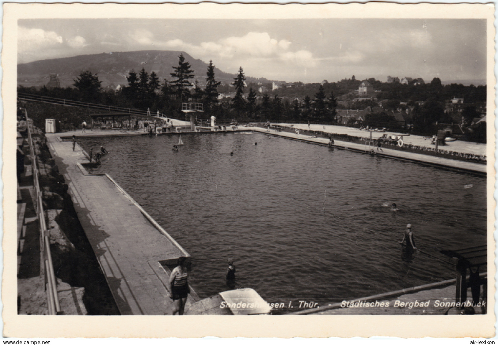 Ansichtskarte Sondershausen Städtisches Schwimmbad - Sonnenblick 1932  - Sondershausen
