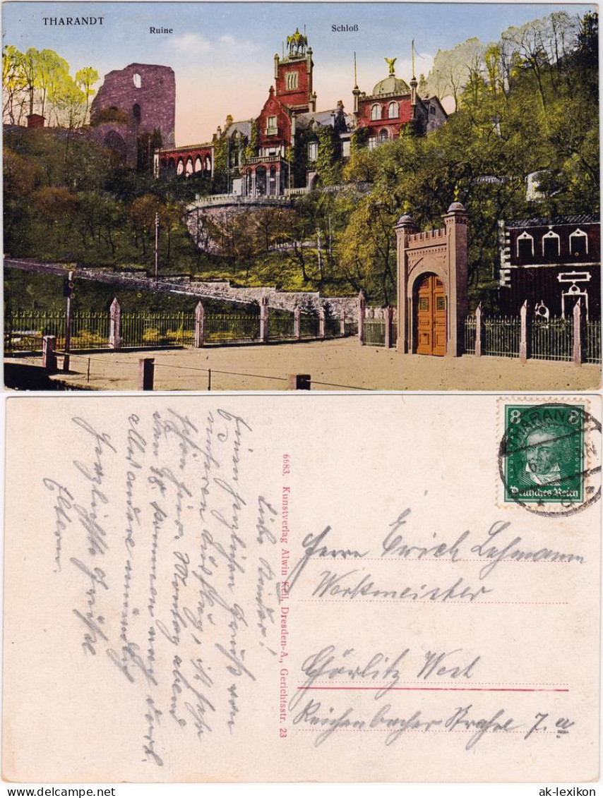 Ansichtskarte Tharandt Ruine Und Schloß 1928 - Tharandt
