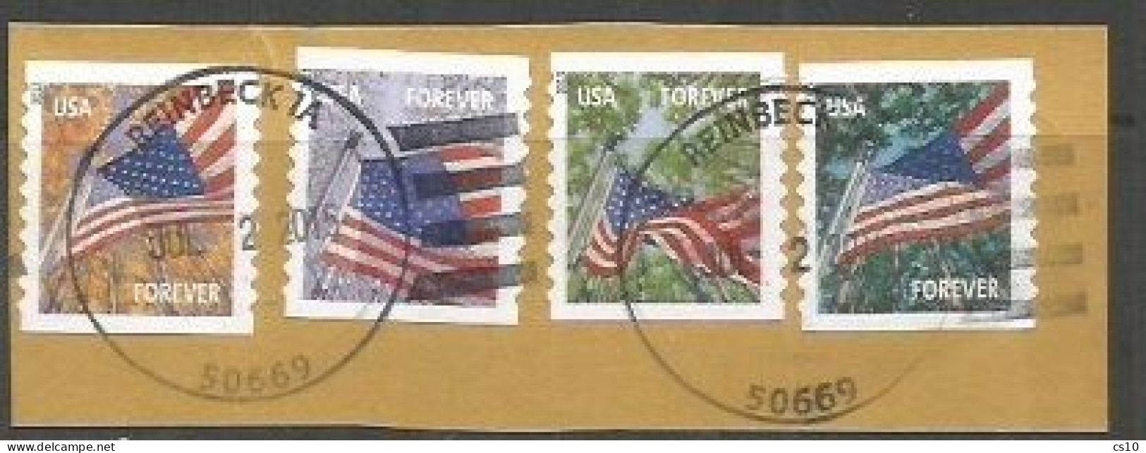 USA 2013  A Flag For All Seasons Coil P.9.5 SC.# 4770/3 - Cpl 4v Set VFU On The Same Piece - Roulettes