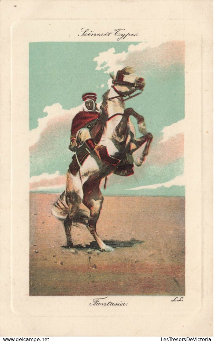 ALGERIE - Scènes Et Types - Fantasia - Un Homme Chevauchant Un Cheval - Carte Postale Ancienne - Scènes & Types