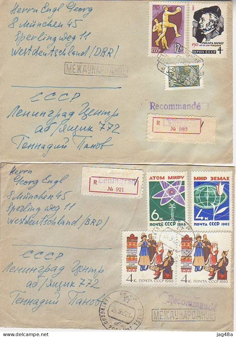 SOVIET UNION. 1963-1964/four Postal Used Envelopes/mixed-franking. - Briefe U. Dokumente