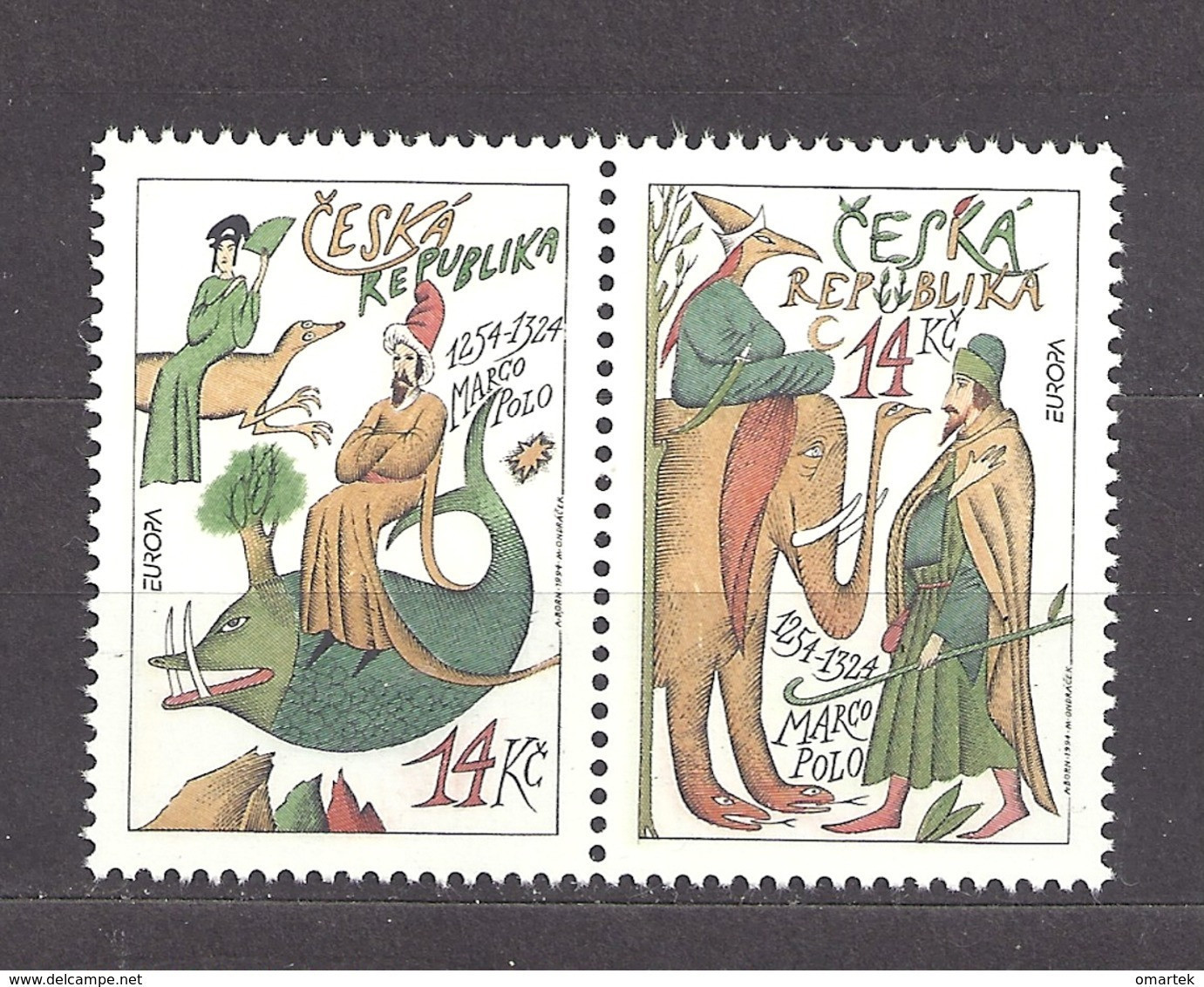 Czech Republic 1994 MNH ** Mi 36-37 Sc 2916-2917 EUROPA - Marco Polo. Adolf Born. Tschechische Republik. - Unused Stamps