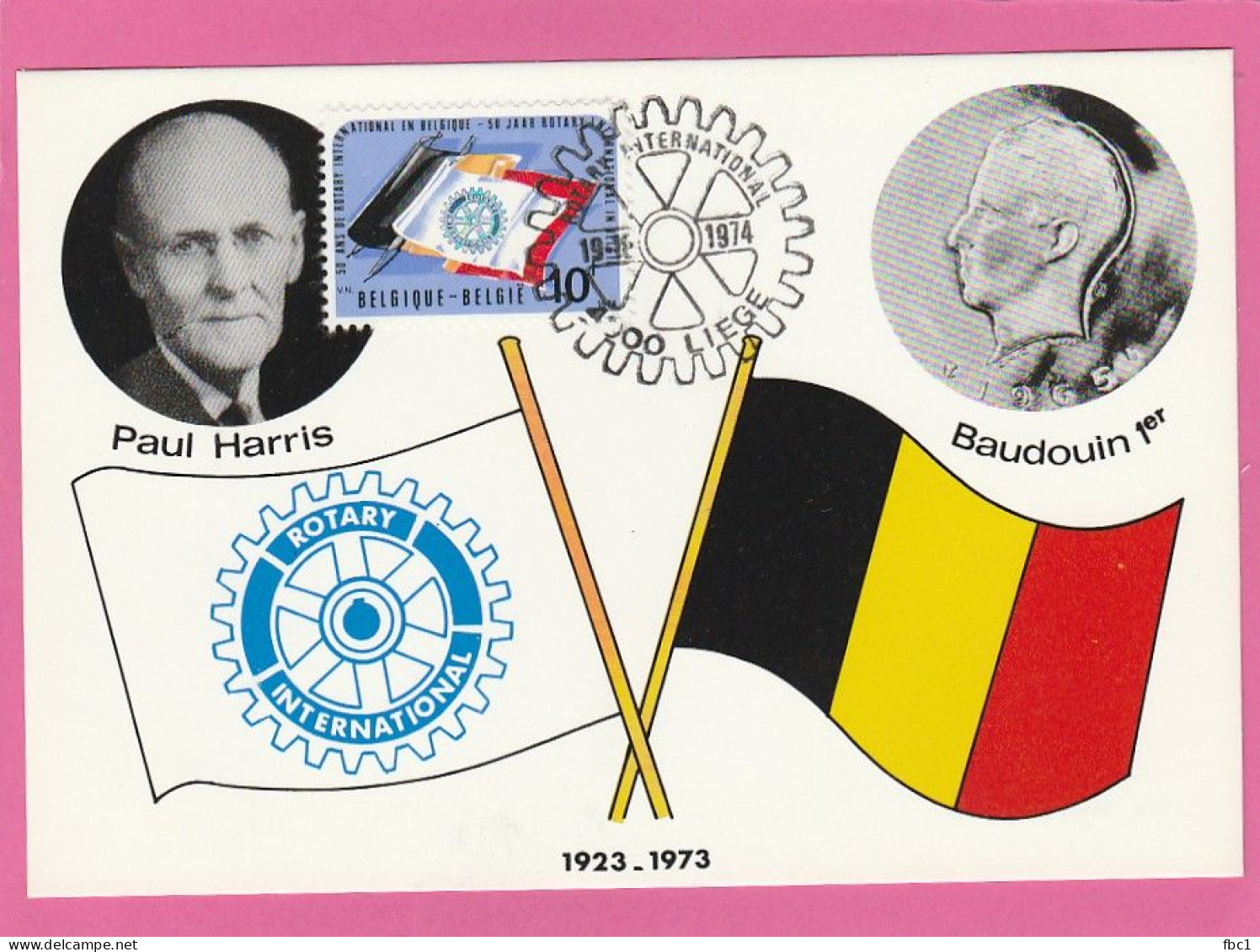 Carte Maximum - Belgique - 1974 - Rotary International - Paul Harris (N°1732) - 1971-1980