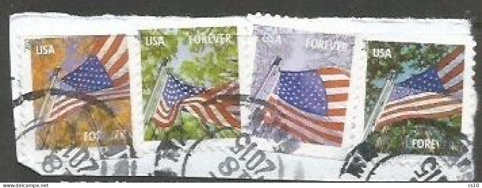 USA 2013  A Flag For All Seasons APU Booklet Issue  SC.# 4778/81 - Cpl 4v Set VFU On The Same Piece - 1981-...