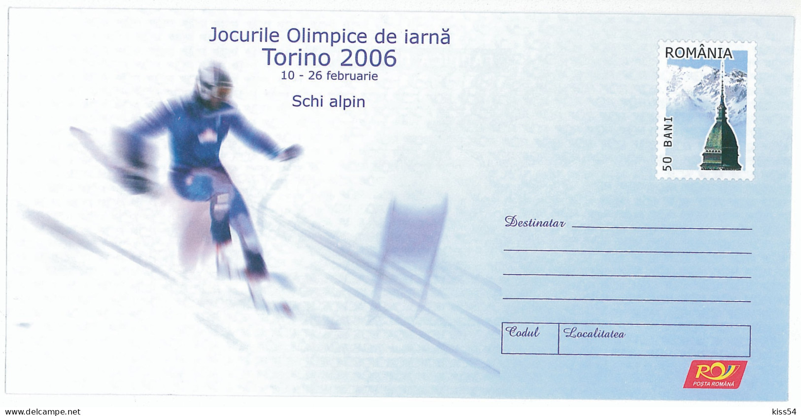 IP 2006 - 5 ITALY, Torino WINTER OLYMPIC GAMES , Ski, Romania - Stationery - Unused - 2006 - Winter 2006: Turin