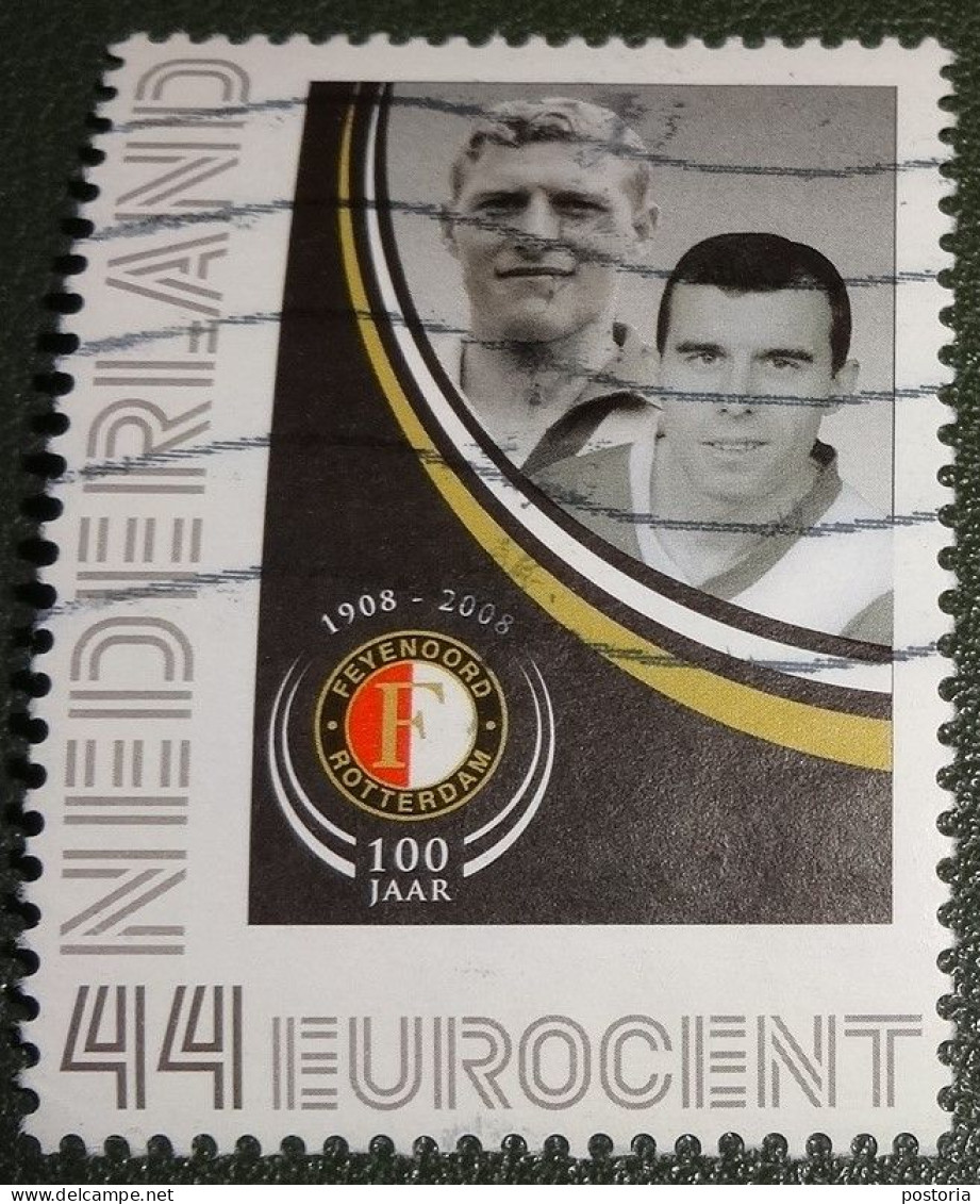 Nederland - NVPH - Uit  PP12 - 2008 - Persoonlijke Gebruikt - 100 Jaar Feyenoord - Wim Jansen - Coen Moulijn - Timbres Personnalisés