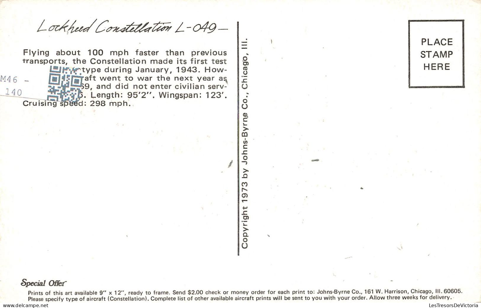 TRANSPORTS - Lockheed Constellation L-049 - Capital Airlines - Carte Postale - Autres & Non Classés