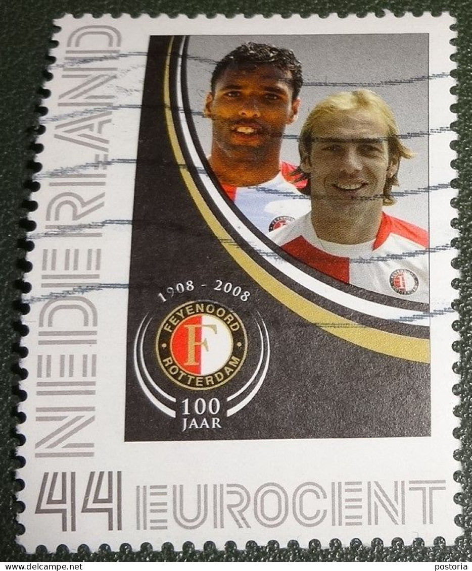 Nederland - NVPH - Uit  PP12 - 2008 - Persoonlijke Gebruikt - 100 Jaar Feyenoord - Pierre Van Hooijdonk - Paul Bosvelt - Sellos Privados