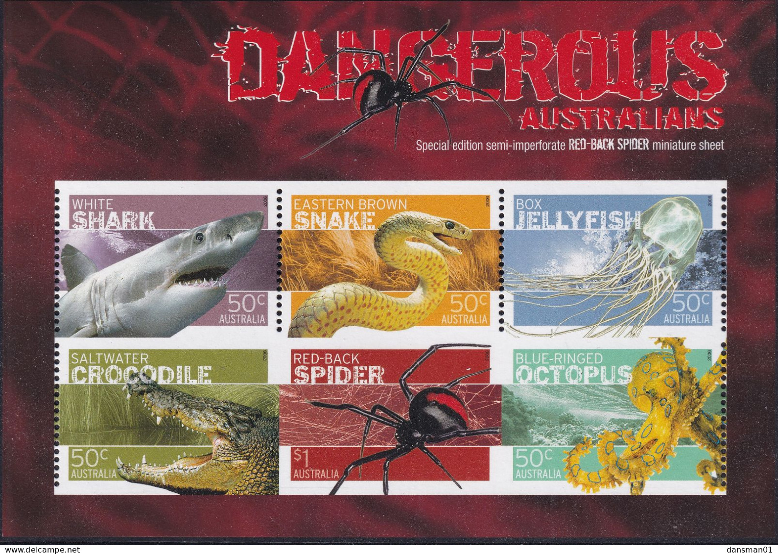 Australia 2006 Dangerous Animals Sc Similar 2565c Mint Never Hinged - Mint Stamps