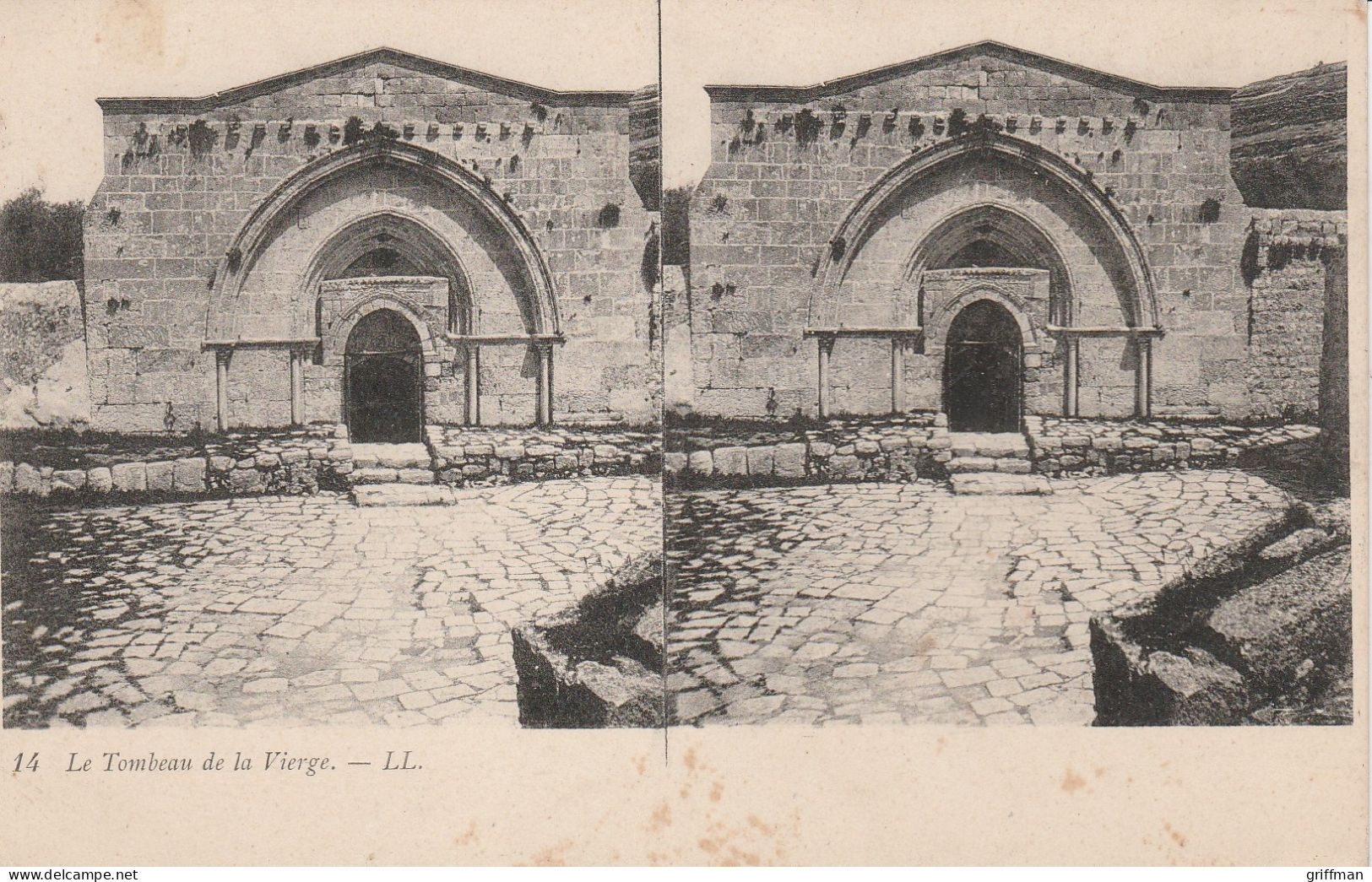 CARTE STEREOSCOPIQUE ISTRAEL LE TOMBEAU DE LA VIERGE TBE - Stereoscope Cards