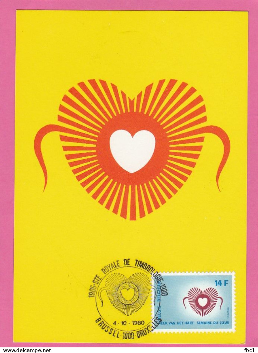 Carte Maximum - Belgique - 1980 - Semaine Du Coeur (N°1992) - 1971-1980