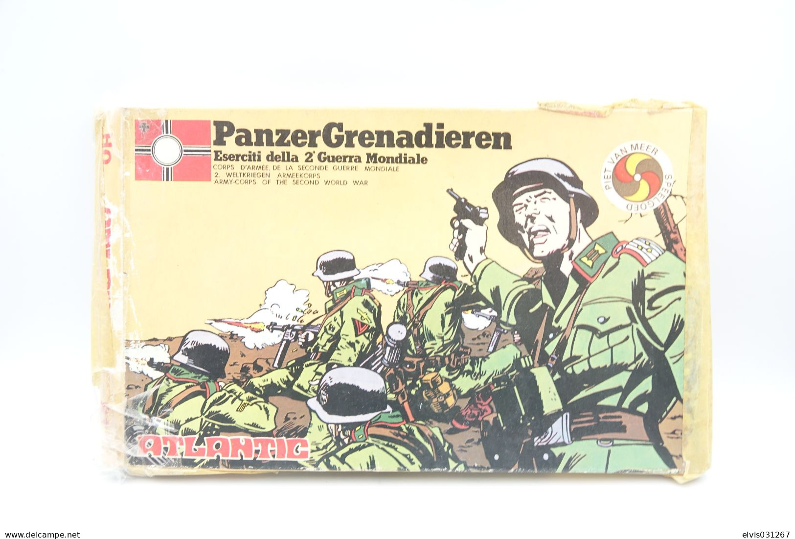 Atlantic WW2 GERMAN PANZER GRENADIEREN , Scale HO/OO, Vintage 50pc, Like Airfix - Figurines