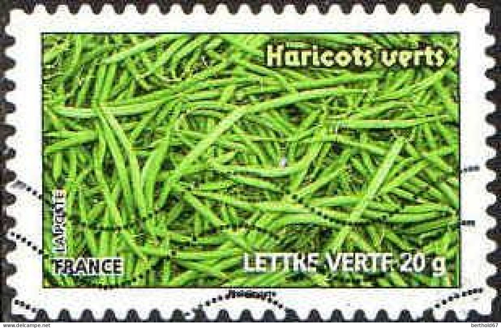 France Poste AA Obl Yv: 742 Mi:5405 Haricots Verts (Lign.Ondulées) (Thème) - Vegetazione