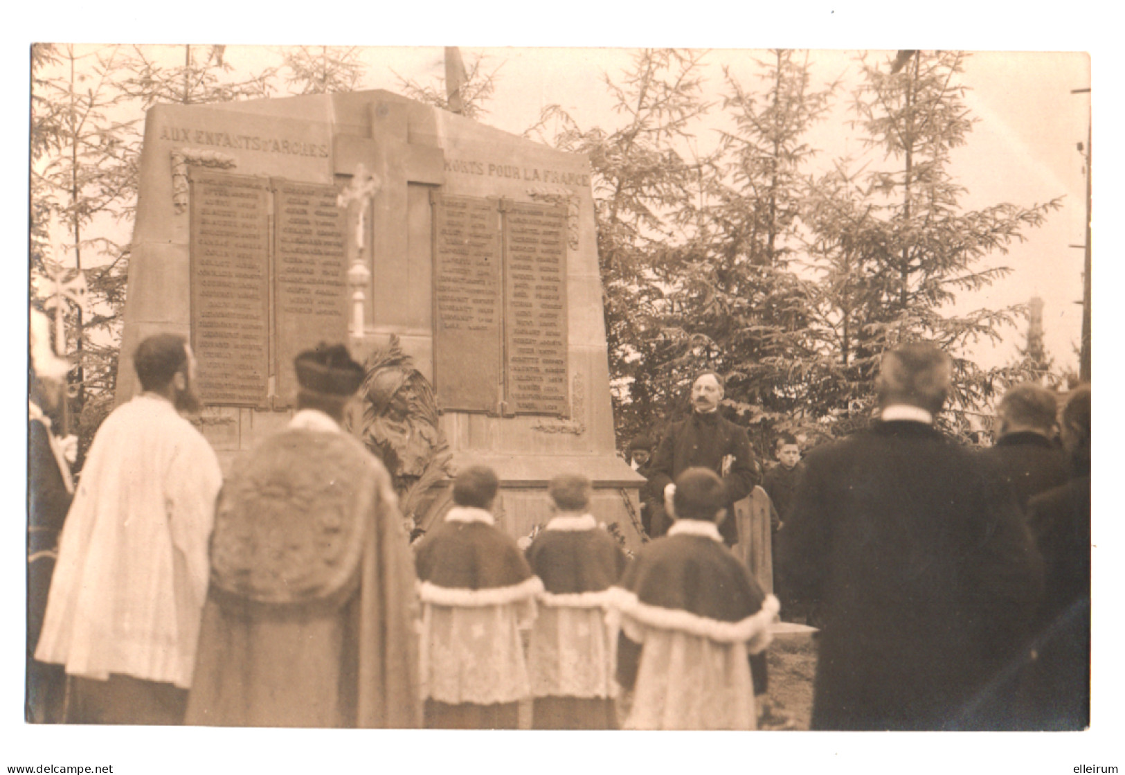 ARCHES (88) C. PHOTO. MONUMENT Aux MORTS. DISCOURS De MAURICE BARRES .1921. PHOTO BACHELIER -GOLLE à EPINAL. - Arches