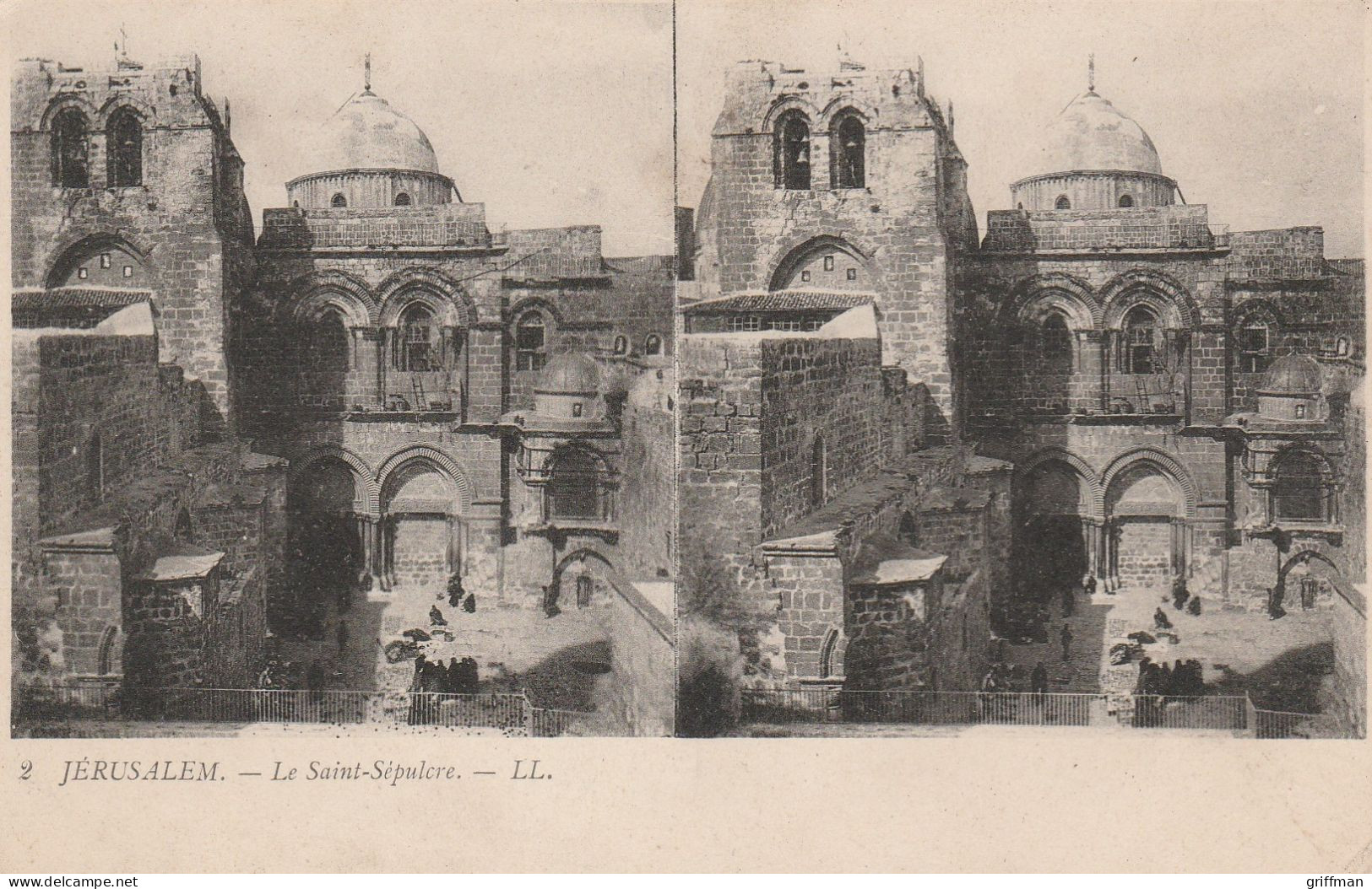 CARTE STEREOSCOPIQUE ISTRAEL JERUSALEM LE SAINT SEPULCRE TBE - Cartes Stéréoscopiques