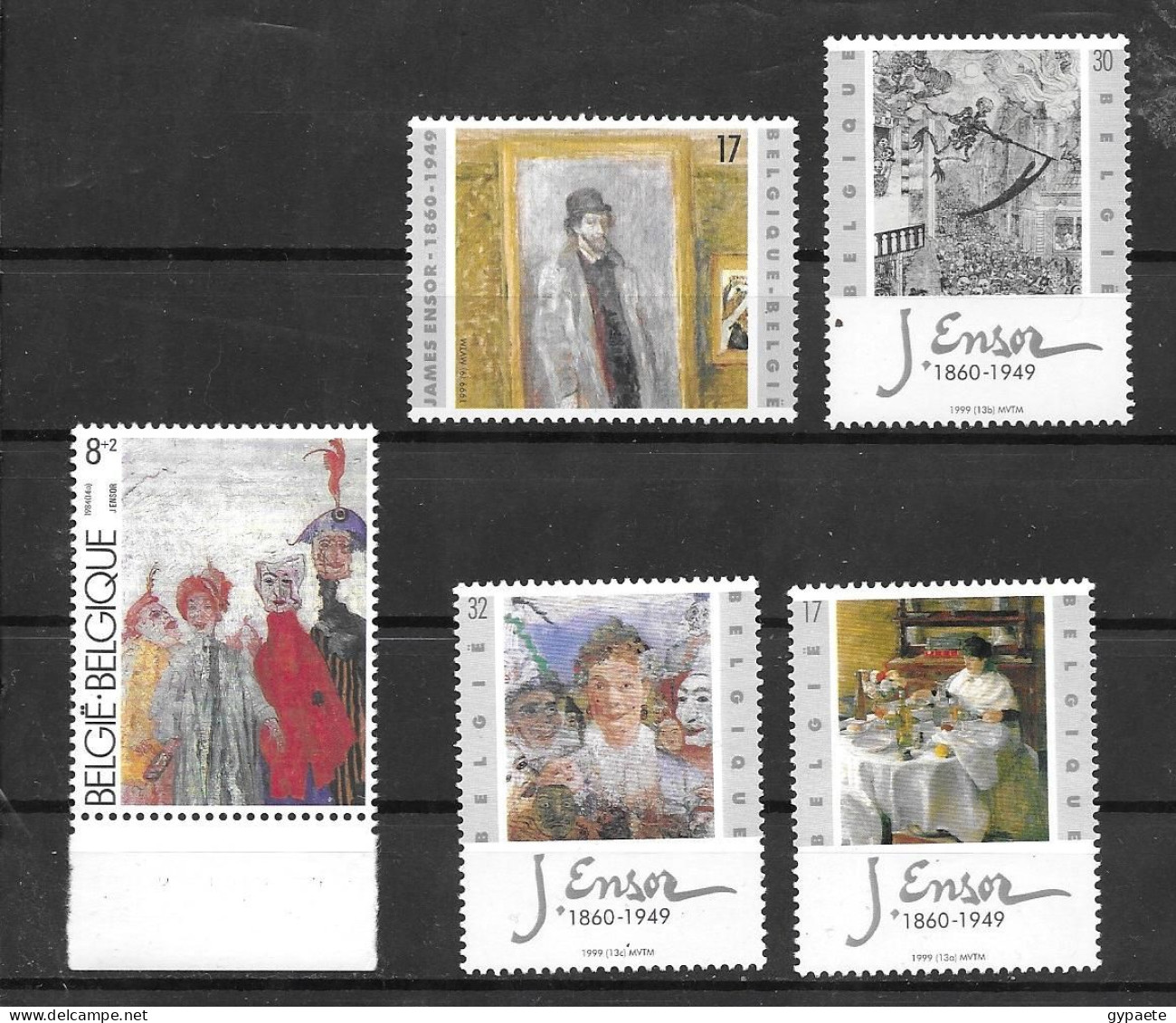 Peinture - Ensor - 5 Timbres / Paintings - Ensor - 5 Stamps - MNH - Modernos