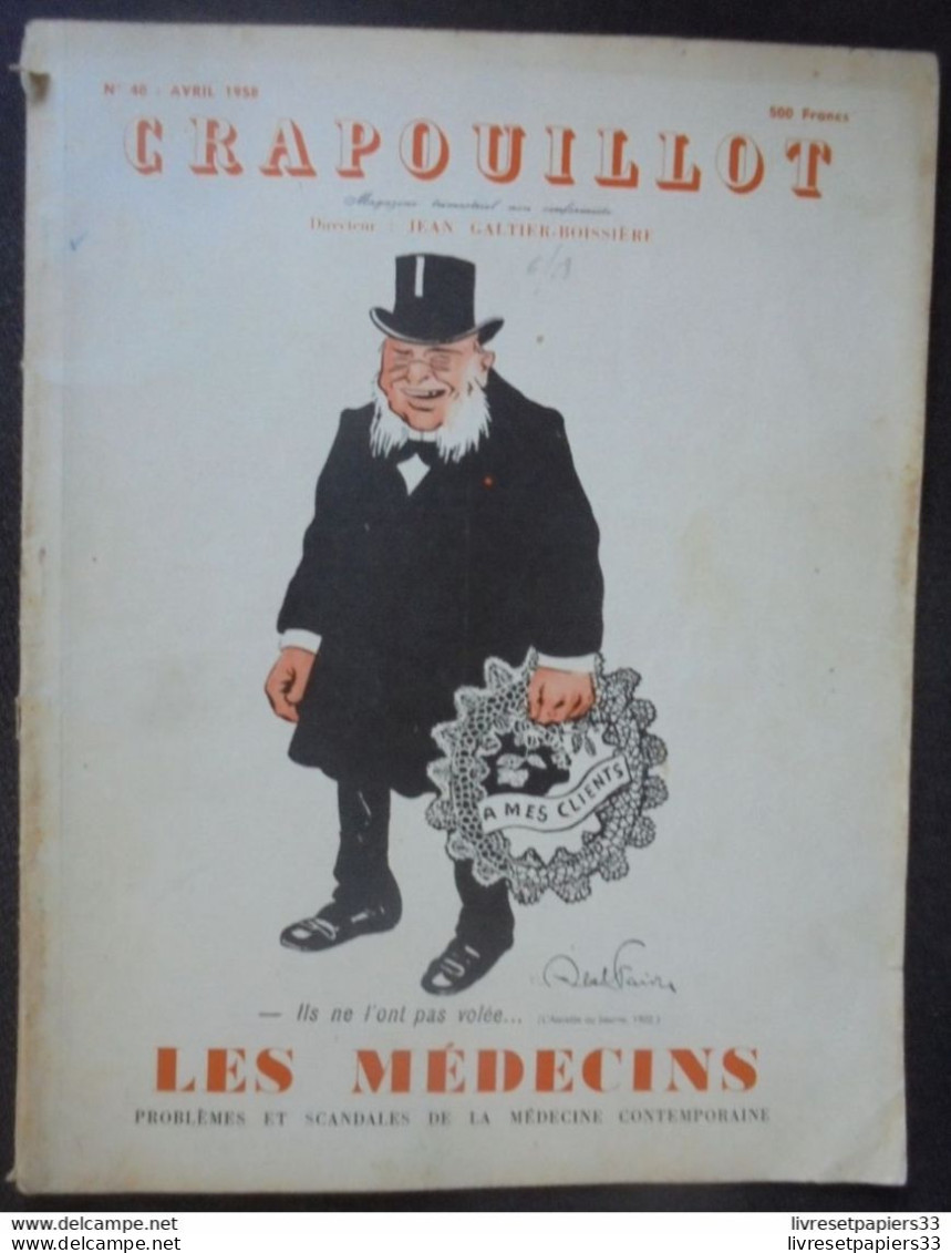 Crapouillot Avril 1958 Les Médecins - Medicina & Salud