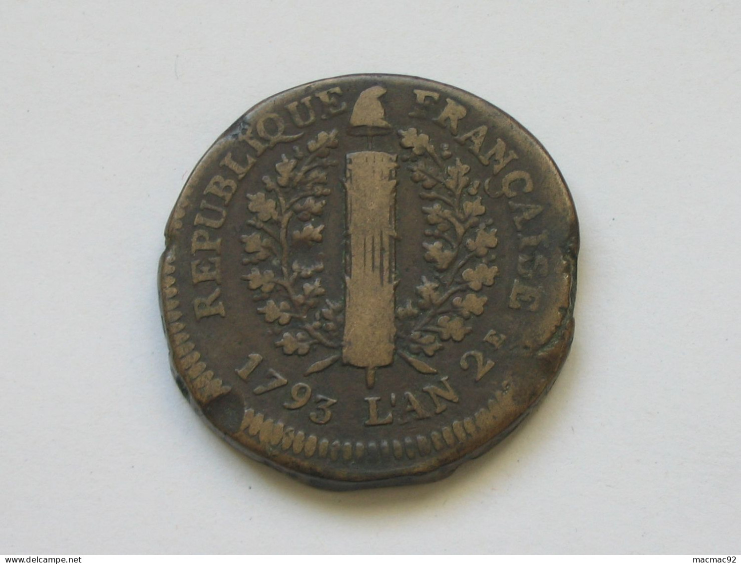 Rare Monnaie - 5 Sols 1793 L'an 2  Monoye De Siège De Mayence  ***** EN ACHAT IMMEDIAT ***** - 1792-1975 Nationalkonvent