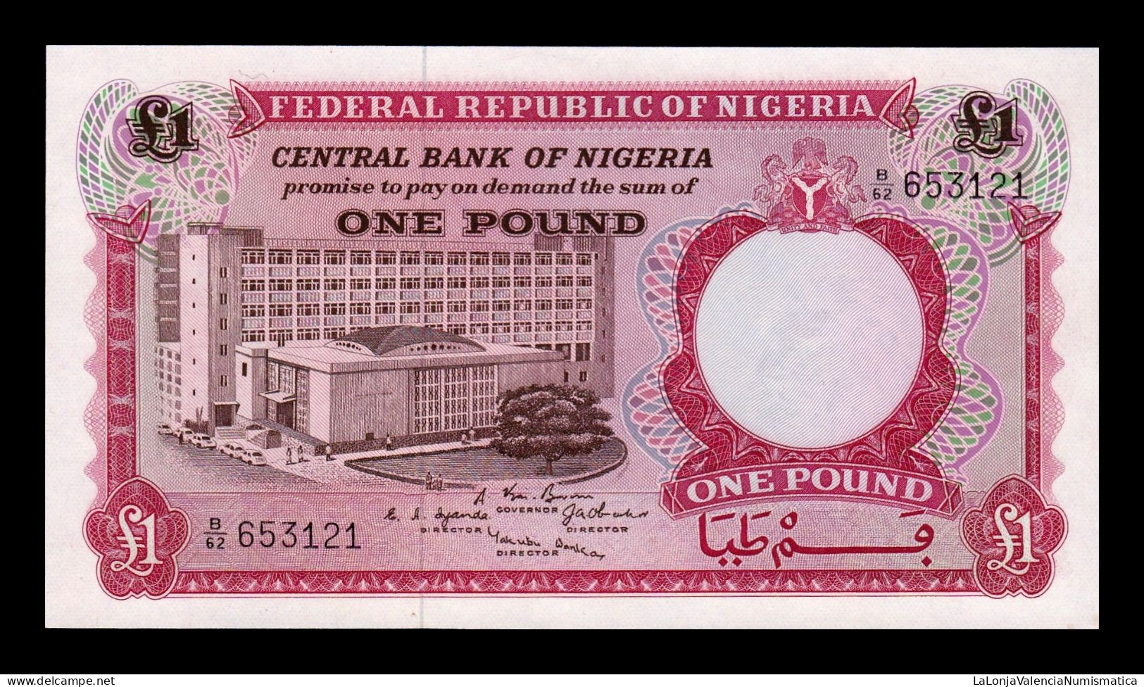 Nigeria 1 Pound 1967 Pick 8 Sc Unc - Nigeria