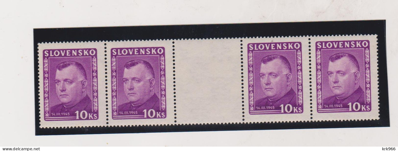 SLOVAKIA  WW II 1945 Nice Strip Of  4 With Bridge  MNH - Brieven En Documenten