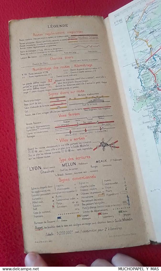 ANTIGUO MAPA DE CARRETERAS Nº 86 CARTE MICHELIN DE LA FRANCE FOIX-PERPIGNAN MAP..FRANCIA..BIBENDUM..VER FOTOS.. - Europe