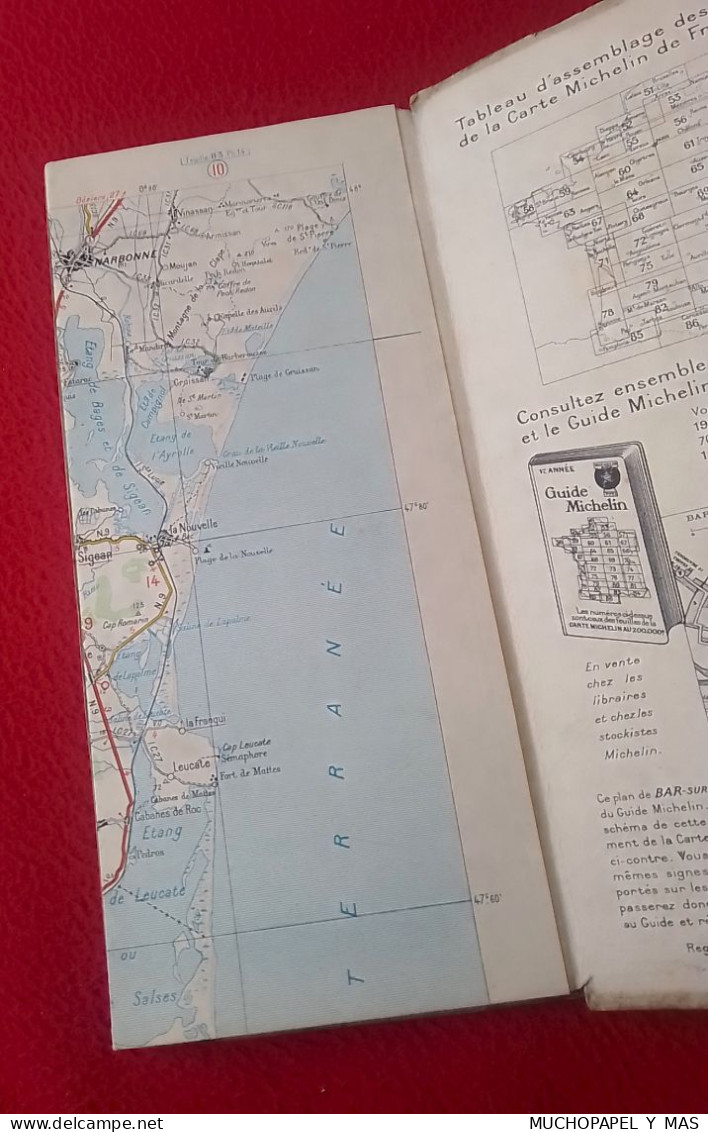 ANTIGUO MAPA DE CARRETERAS Nº 86 CARTE MICHELIN DE LA FRANCE FOIX-PERPIGNAN MAP..FRANCIA..BIBENDUM..VER FOTOS..