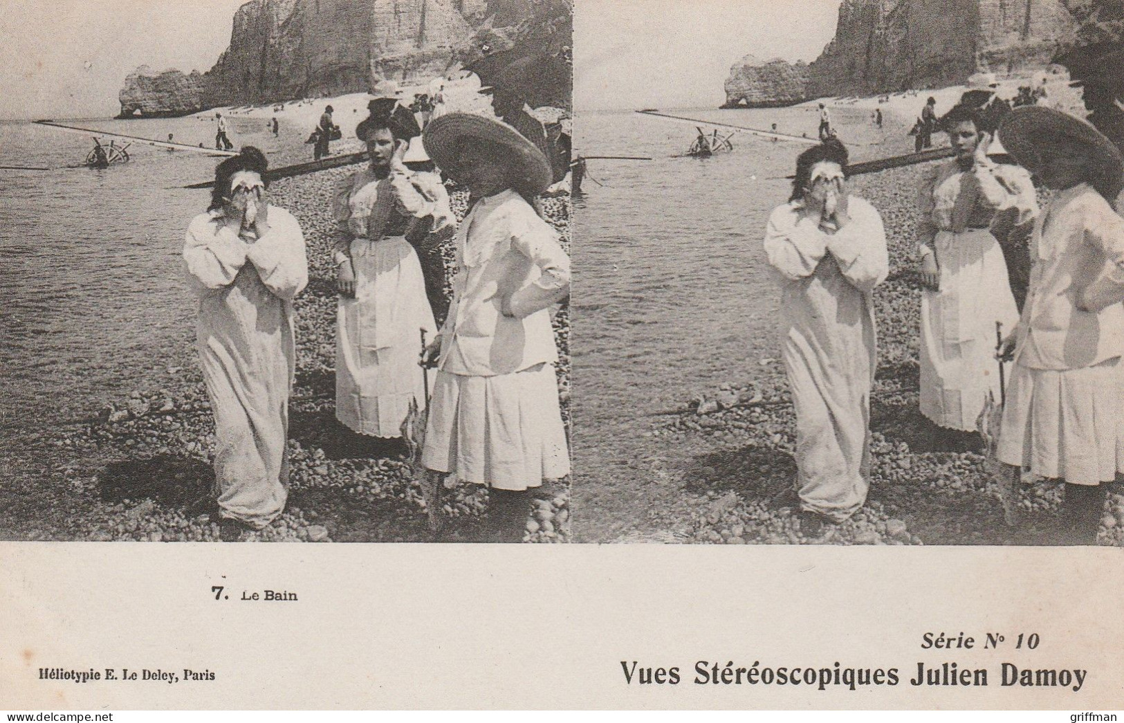 CARTE STEREOSCOPIQUE LE BAIN JULIEN DAMOY TBE - Stereoscope Cards