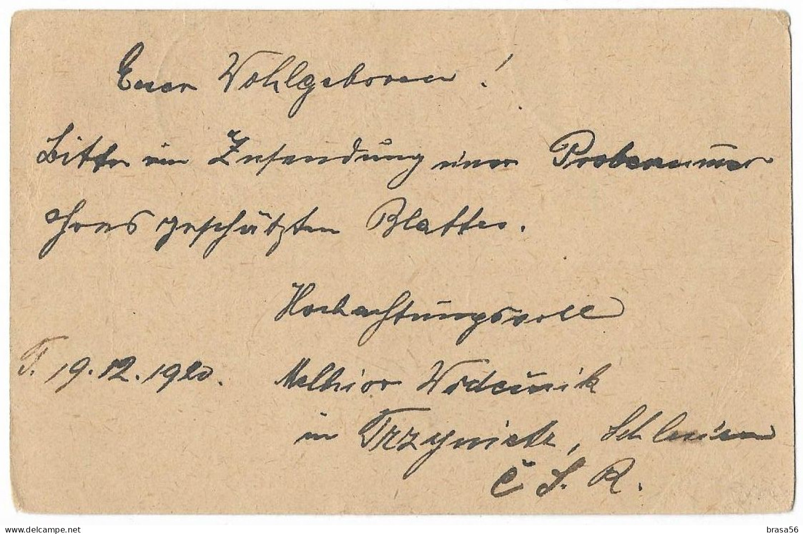 Czechoslovakia 1920 Trinec Hradchany Uprated Postal Stationery Card  1fp.21 - Cartoline Postali