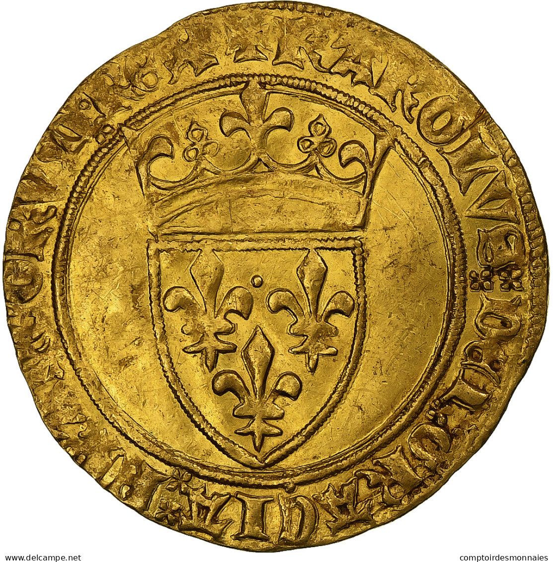 France, Charles VI, Écu D'or à La Couronne, 1389-1422, Troyes, Or, TTB+ - 1380-1422 Karl VI. Der Vielgeliebte