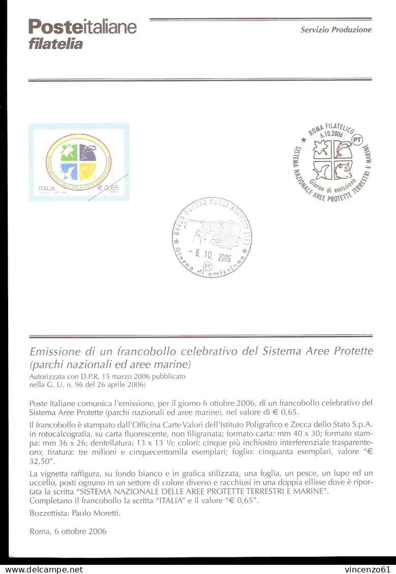 2006 Bollettino  Sistema Nazionale Delle Aree Protette Terrestri E Marine. - Environment & Climate Protection