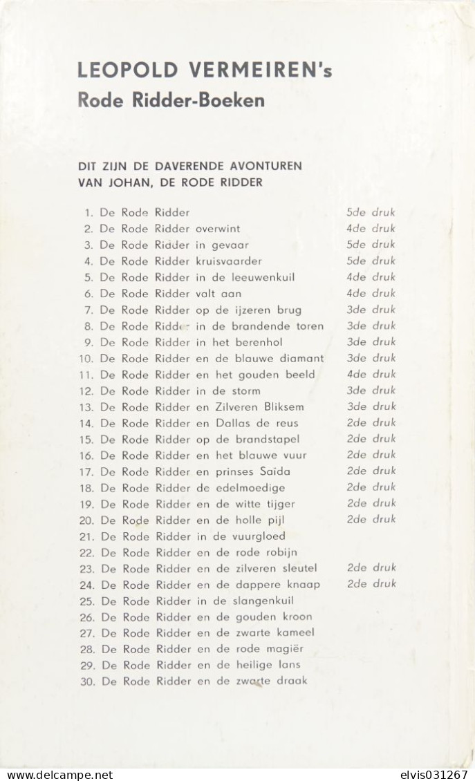 Vintage Books : DE RODE RIDDER N° 19 DE WITTE TIJGER - 1969 2e Druk - Conditie : Goede Staat - Jugend