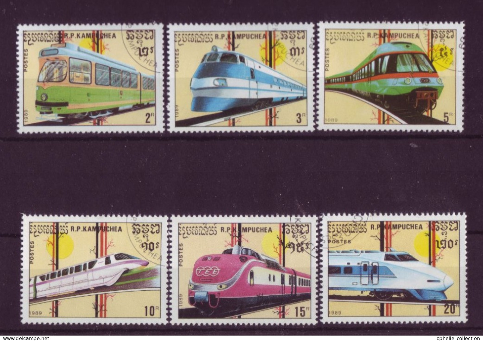 Asie - Kampuchea 1989 - Locomotives - 6 Timbres Différents - 6258 - Kampuchea